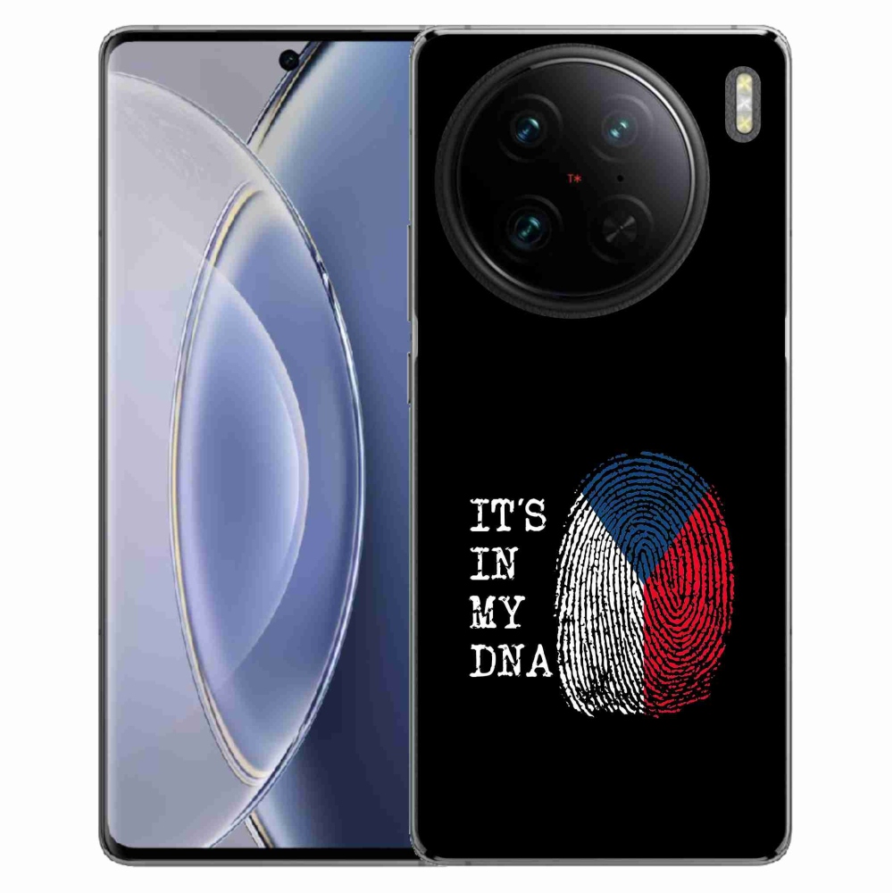 Gelový kryt mmCase na Vivo X90 Pro - vlajka otisk prstu černé pozadí