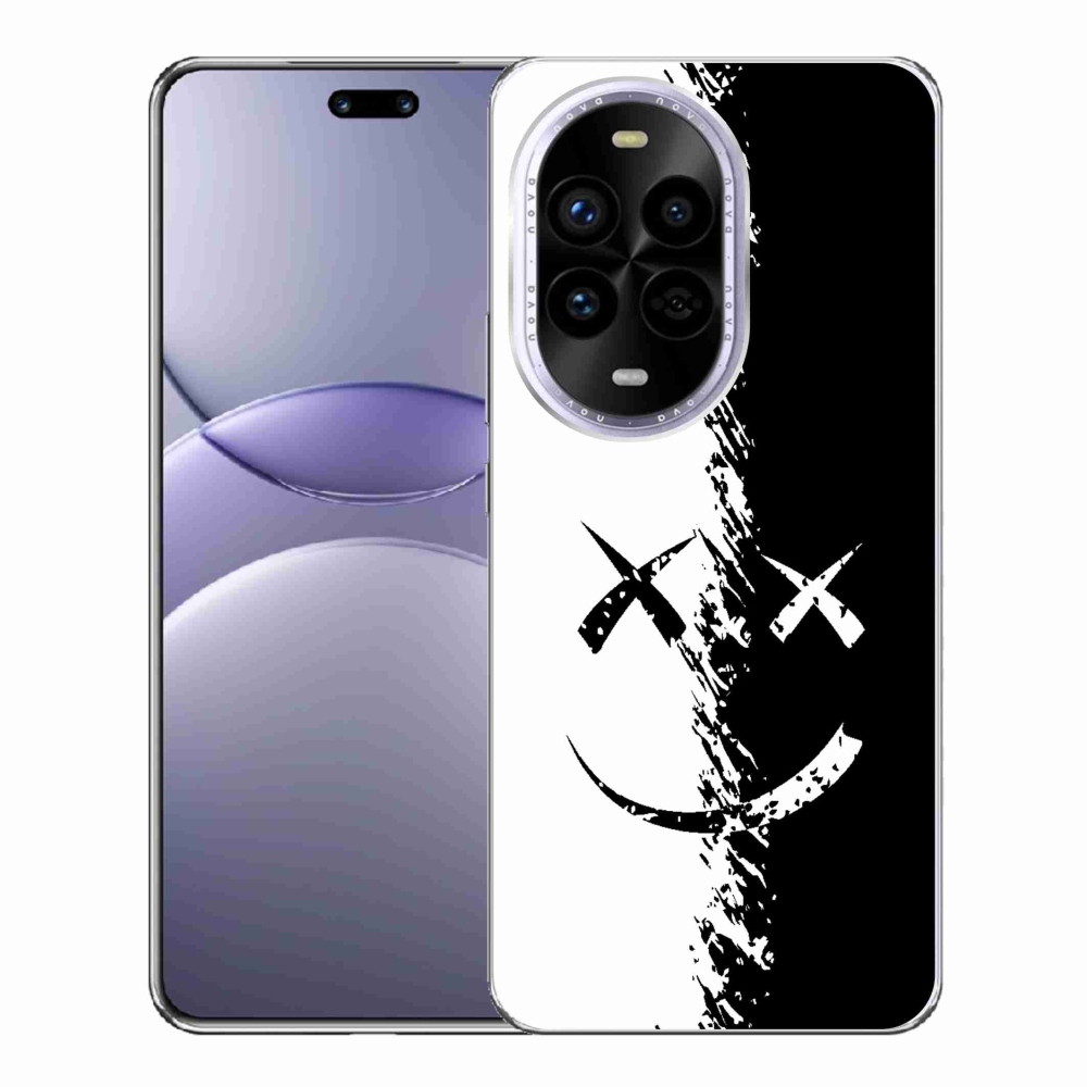 Gelový kryt mmCase na Huawei Nova 13 Pro 5G - černobílý smajlík