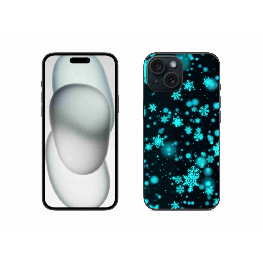 Gelový kryt mmCase na iPhone 15 - sněhové vločky 1