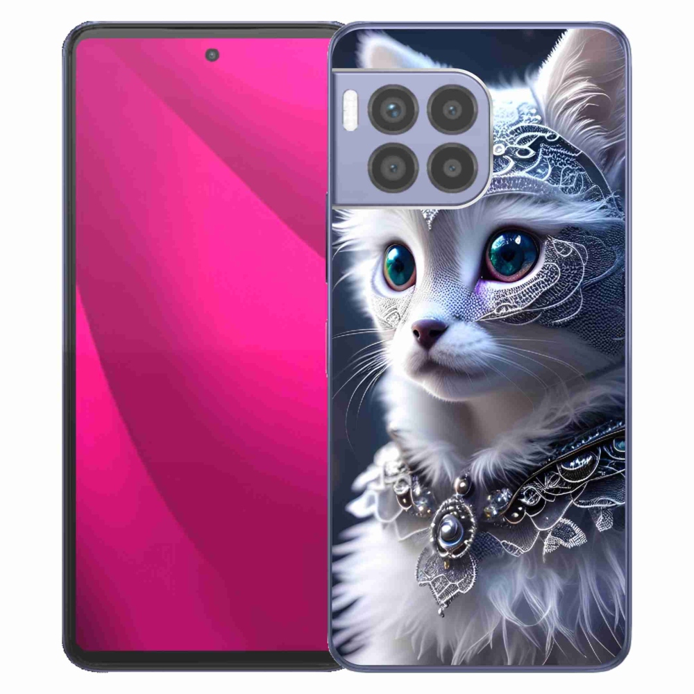 Gelový kryt mmCase na T-Mobile T Phone 2 Pro - bílá kočka