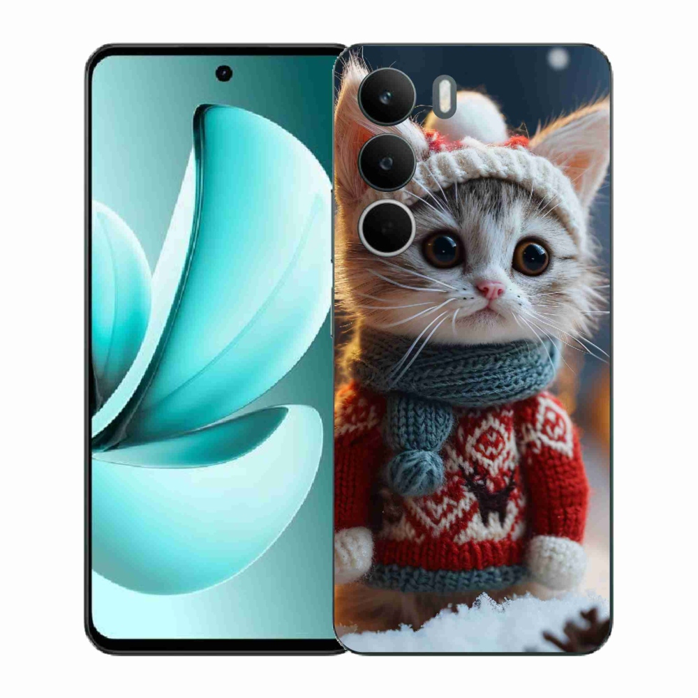 Gelový kryt mmCase na Realme C71 - kotě ve svetru