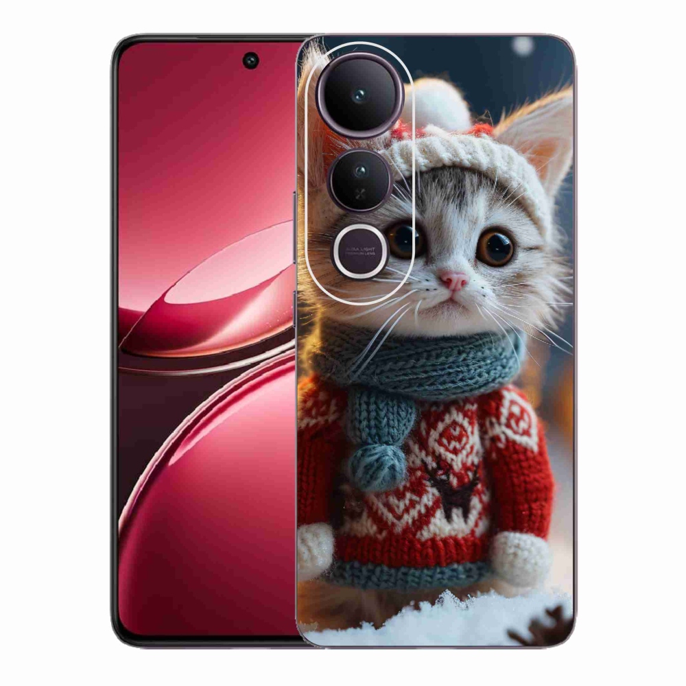Gelový kryt mmCase na Vivo V50 Lite 4G/5G - kotě ve svetru