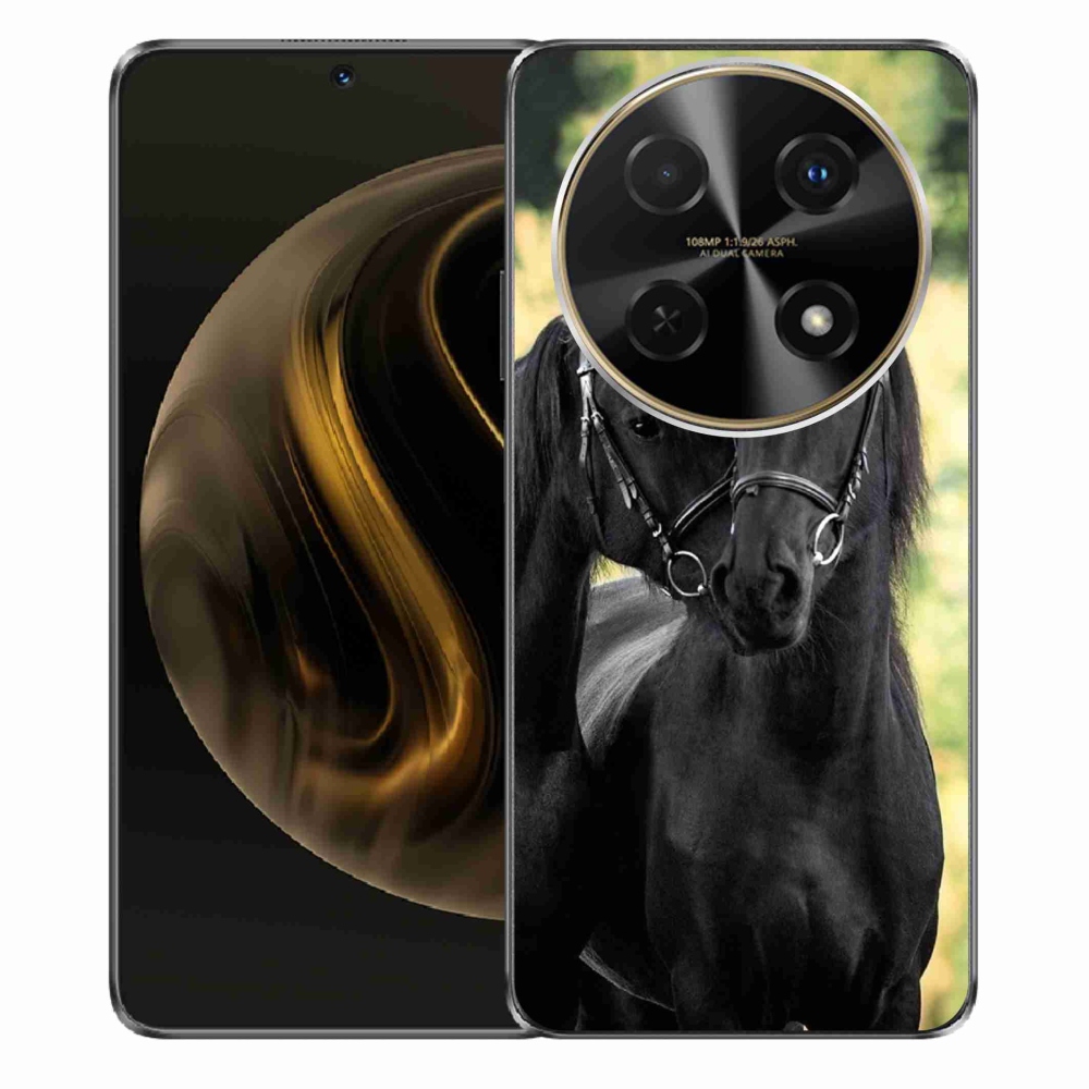 Gelový kryt mmCase na Huawei Nova 12i - dva černí koně