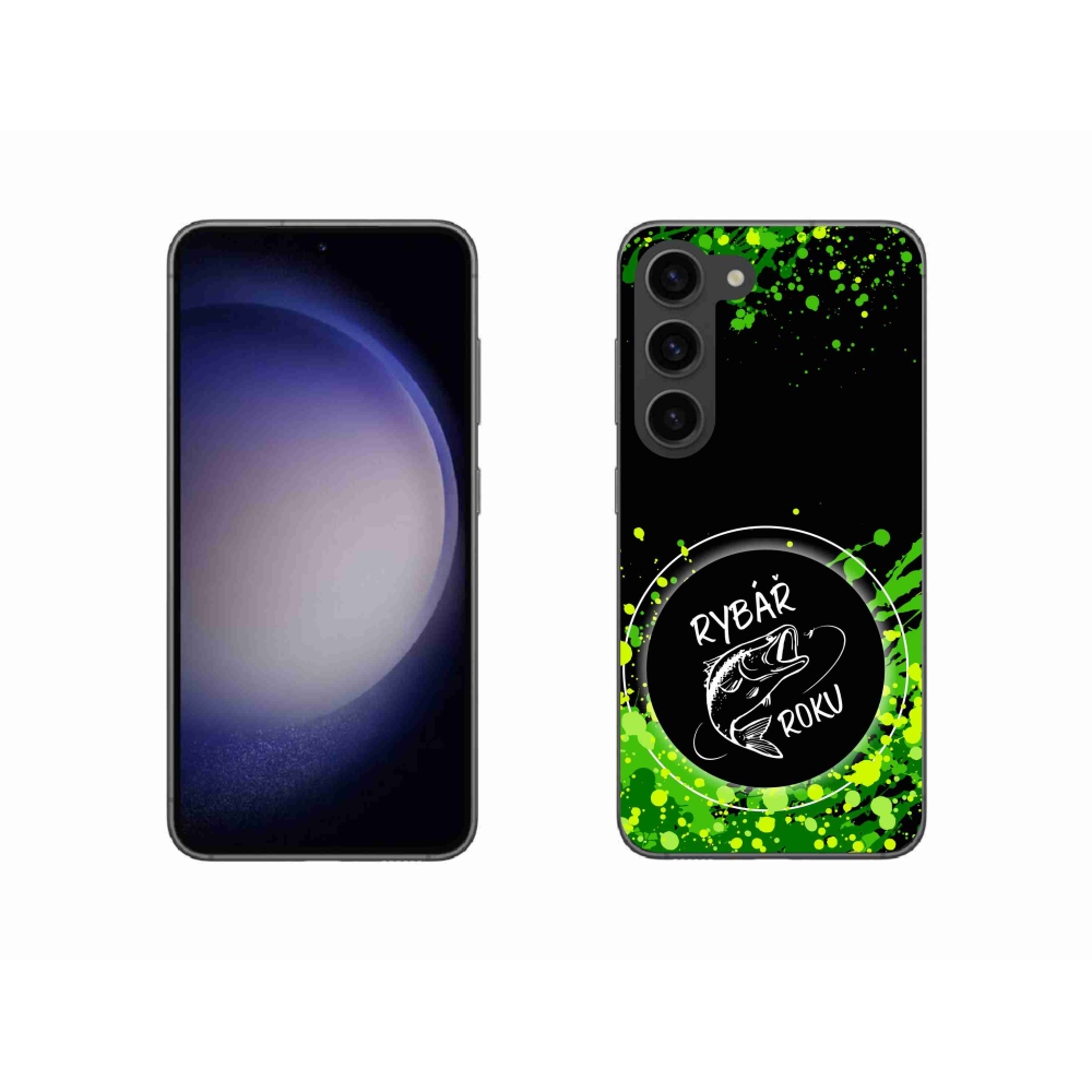 Gelový kryt mmCase na Samsung Galaxy S23 5G - rybář roku černé pozadí