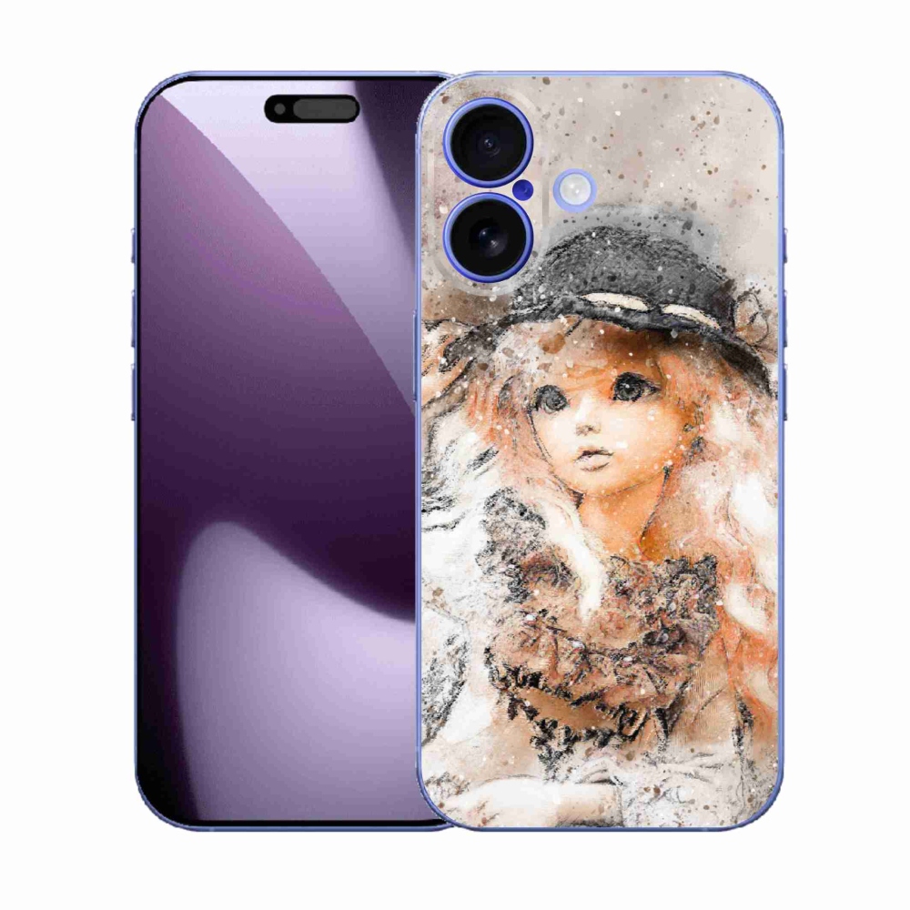Gelový kryt mmCase na iPhone 17 - holčička s kloboukem