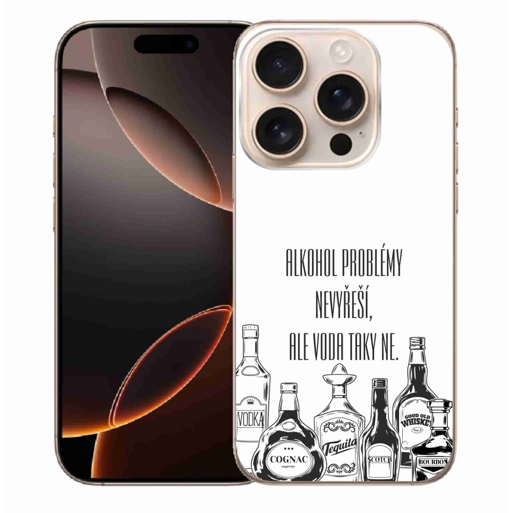 Gelový kryt mmCase na iPhone 16 Pro Max - vtipný text bílé pozadí