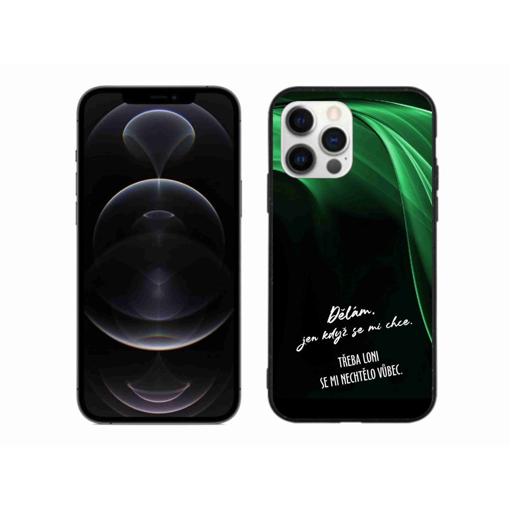 Gelový kryt mmCase na iPhone 12 Pro Max - vtipný text 12 černé pozadí