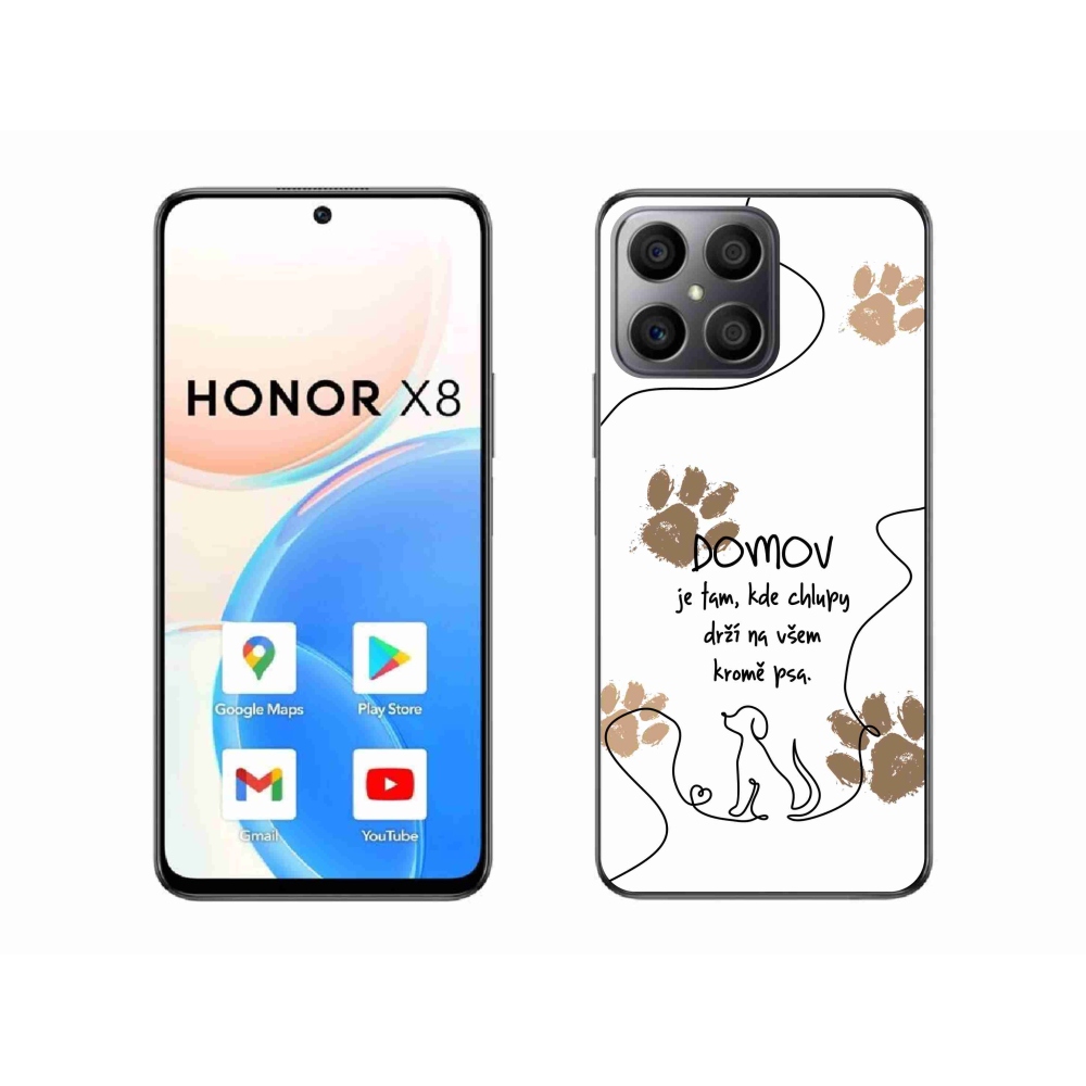 Gelový kryt mmCase na Honor X8 4G - psí motiv bílé pozadí