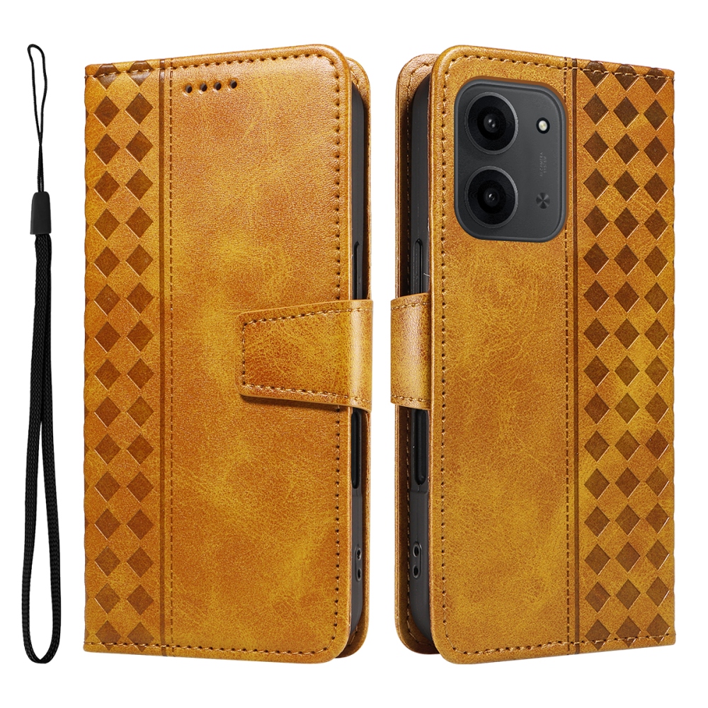 Grids knížkové pouzdro na Xiaomi Redmi 15C 4G/5G (173mm) - žluté