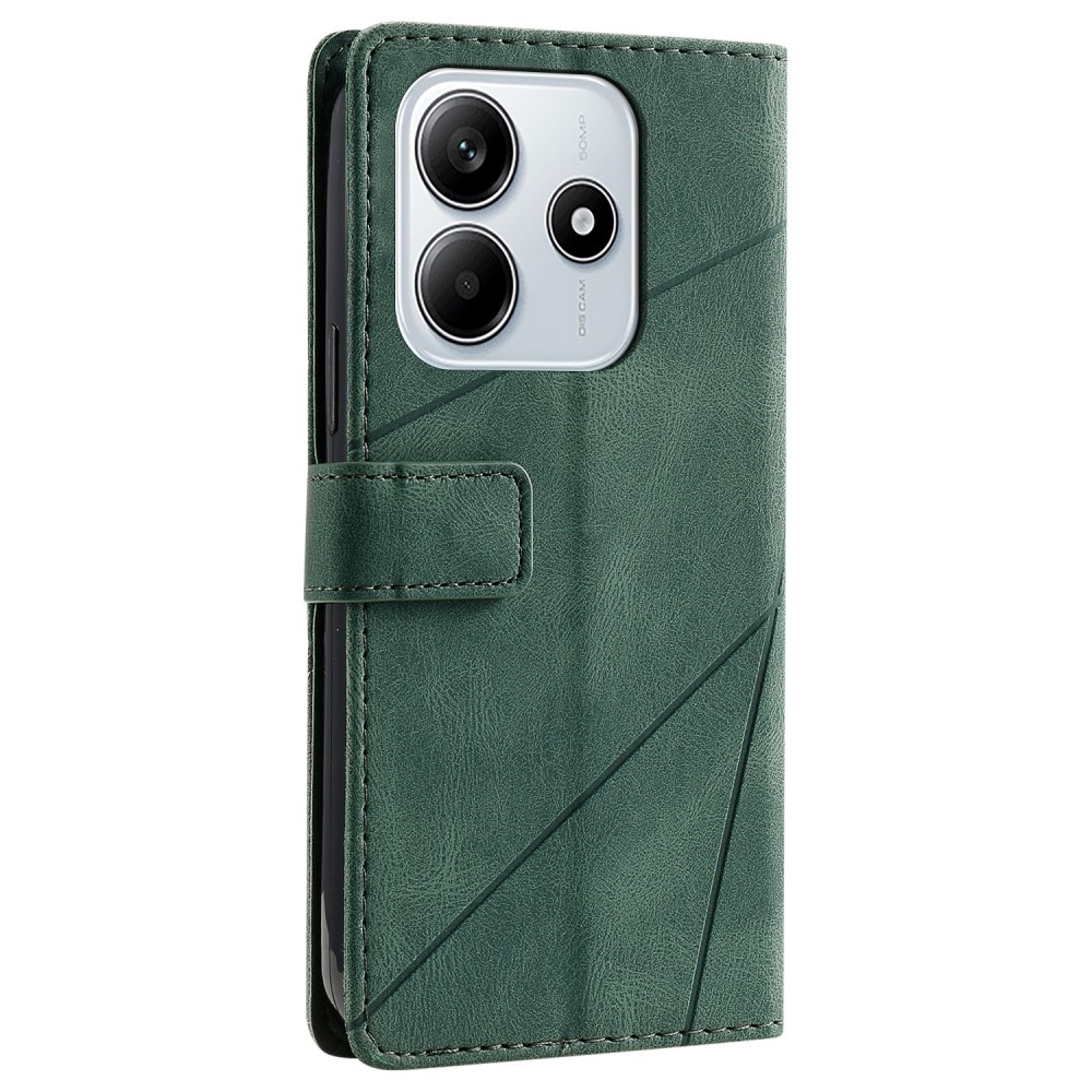 Lines knížkové pouzdro na Xiaomi Redmi Note 14 5G - zelené