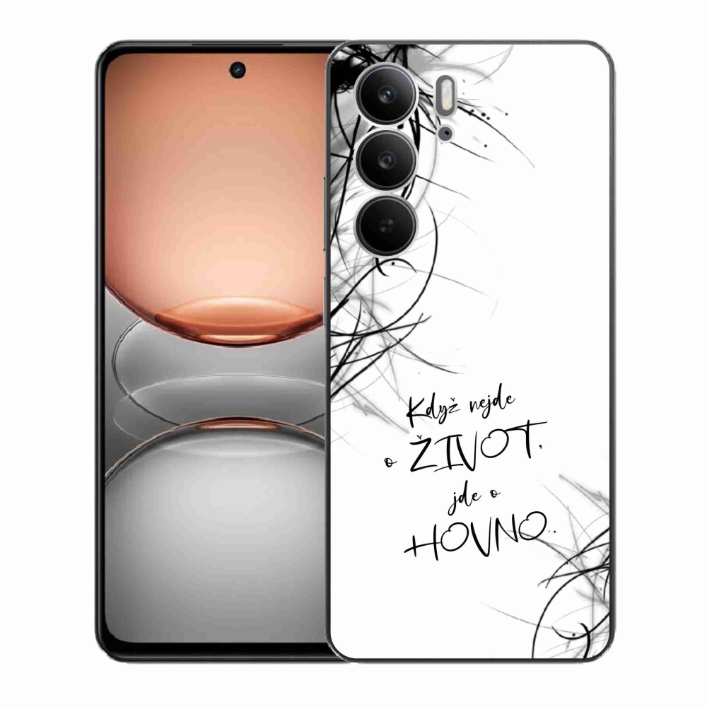 Gelový kryt mmCase na Realme C75 - vtipný text 16 bílé pozadí