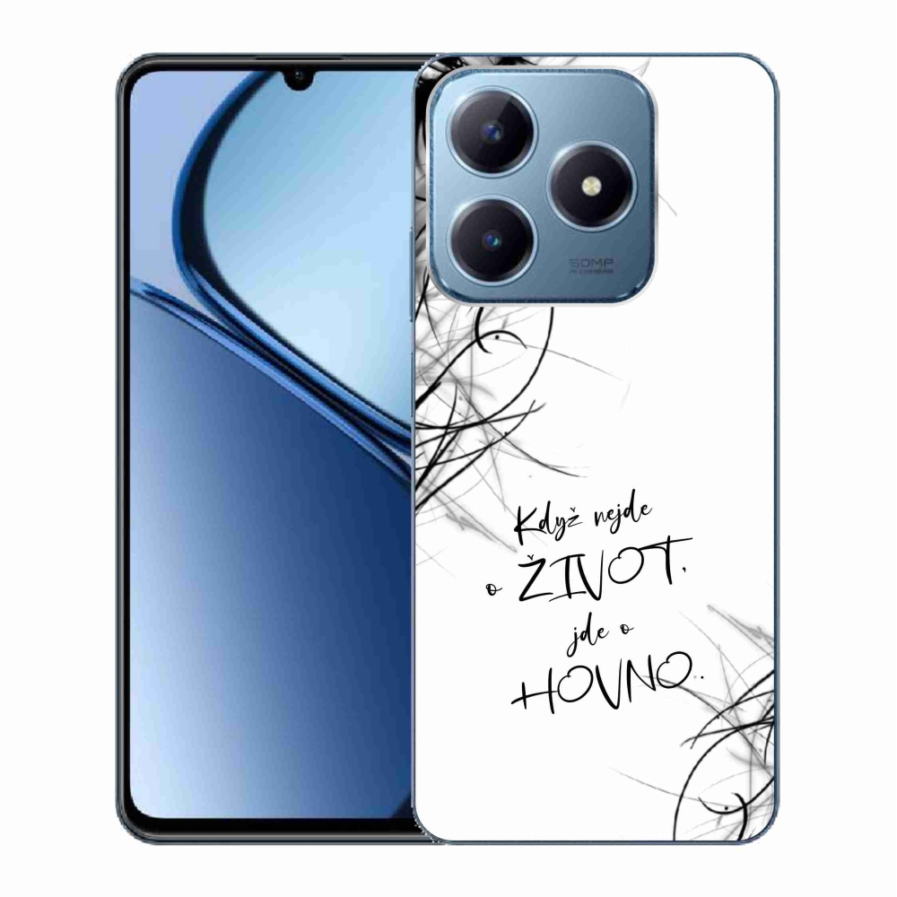 Gelový kryt mmCase na Realme C63 - vtipný text 16 bílé pozadí