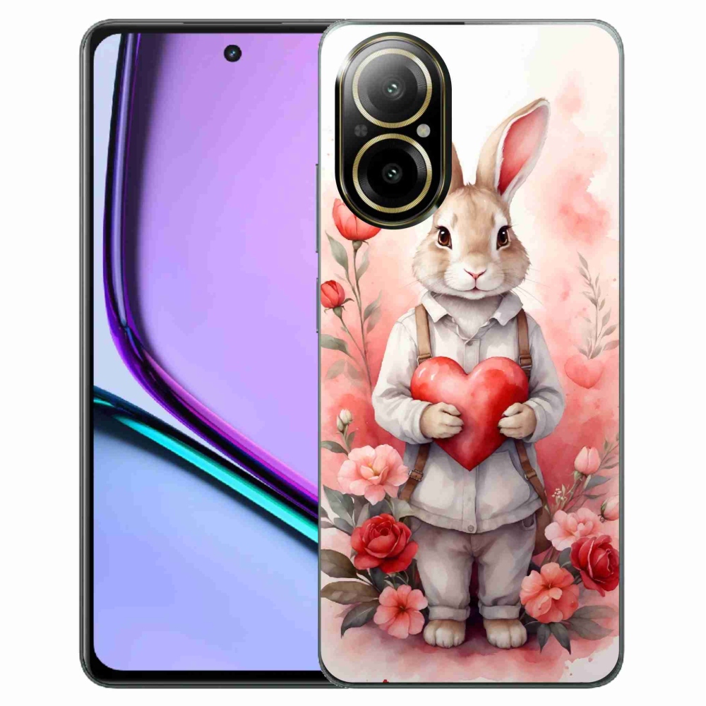 Gelový kryt mmCase na Realme C67 - zajíc se srdíčkem