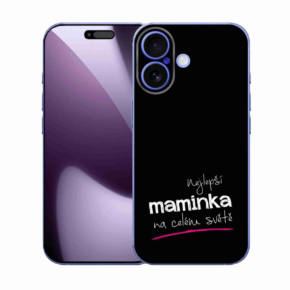 Gelový kryt mmCase na iPhone 17 - nejlepší maminka 4 černé pozadí