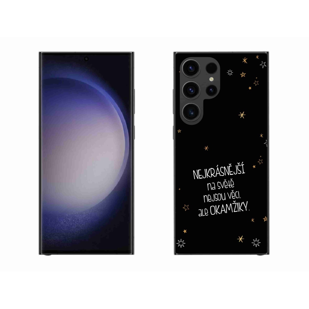 Gelový kryt mmCase na Samsung Galaxy S23 Ultra 5G - citát 4 černé pozadí