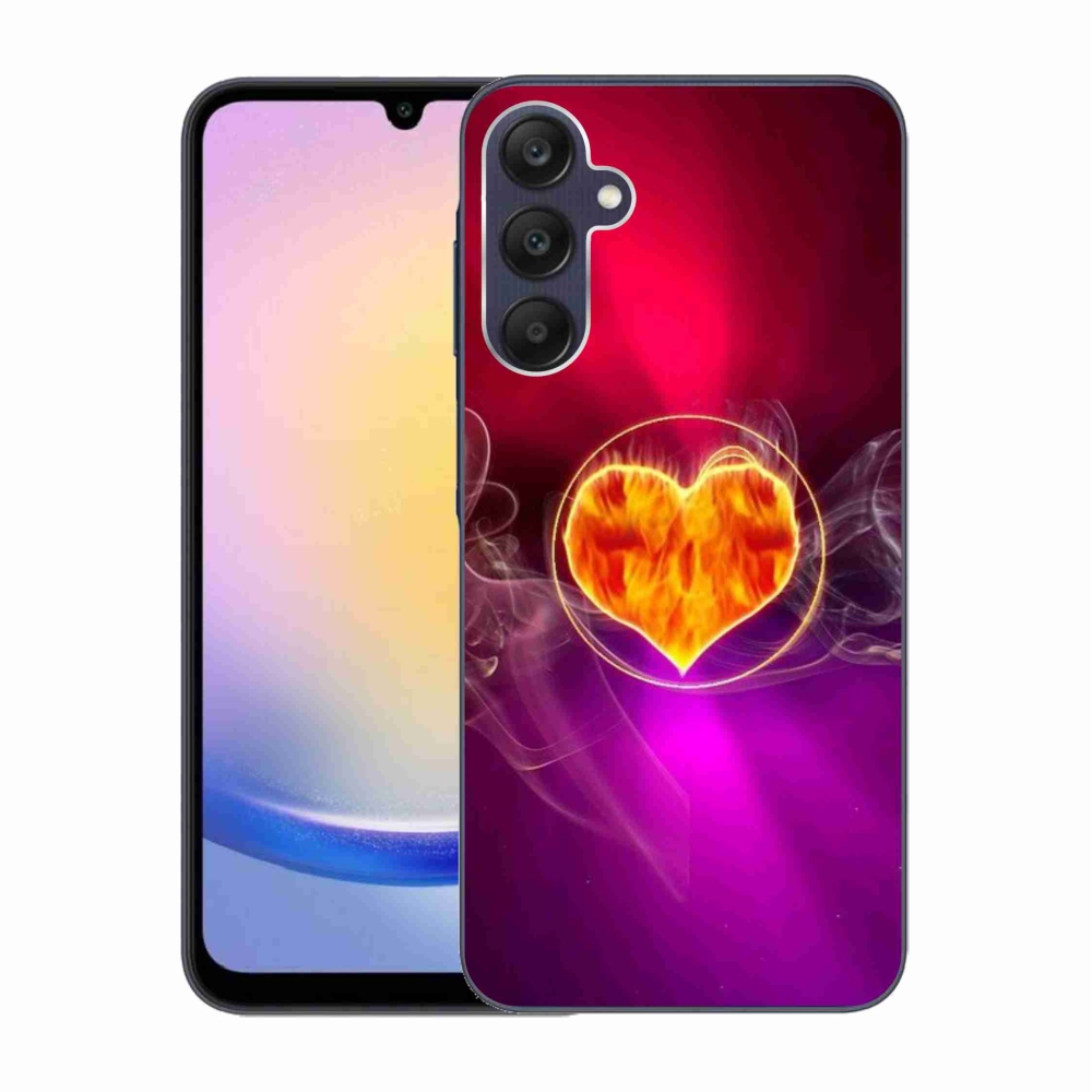 Gelový kryt mmCase na Samsung Galaxy A25 5G - ohnivé srdce