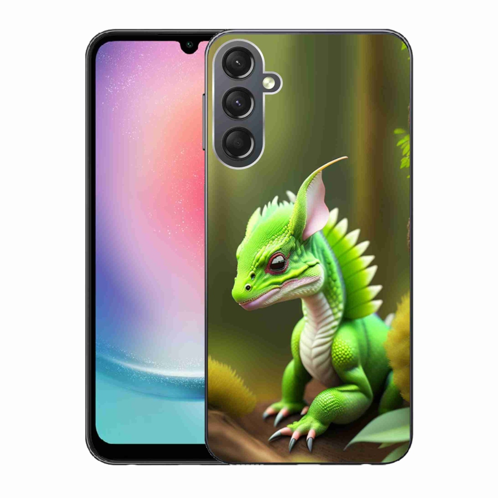 Gelový kryt mmCase na Samsung Galaxy A24 - zelený dráček