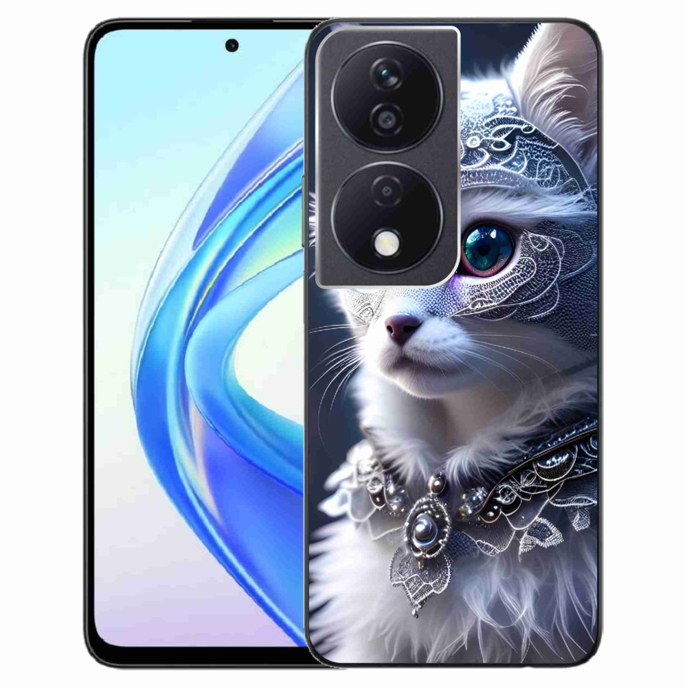 Gelový kryt mmCase na Honor X7b/Honor 90 Smart - bílá kočka
