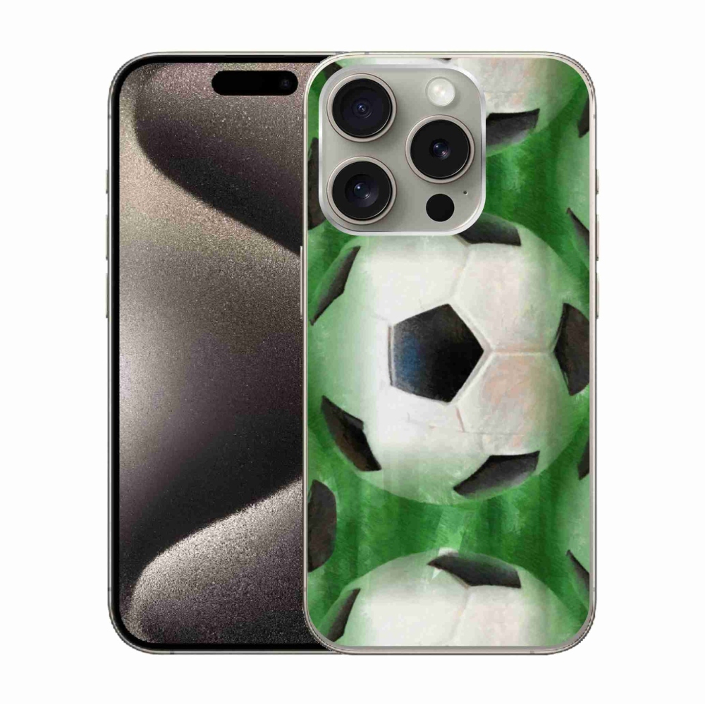 Gelový kryt mmCase na iPhone 15 Pro - fotbalový míč