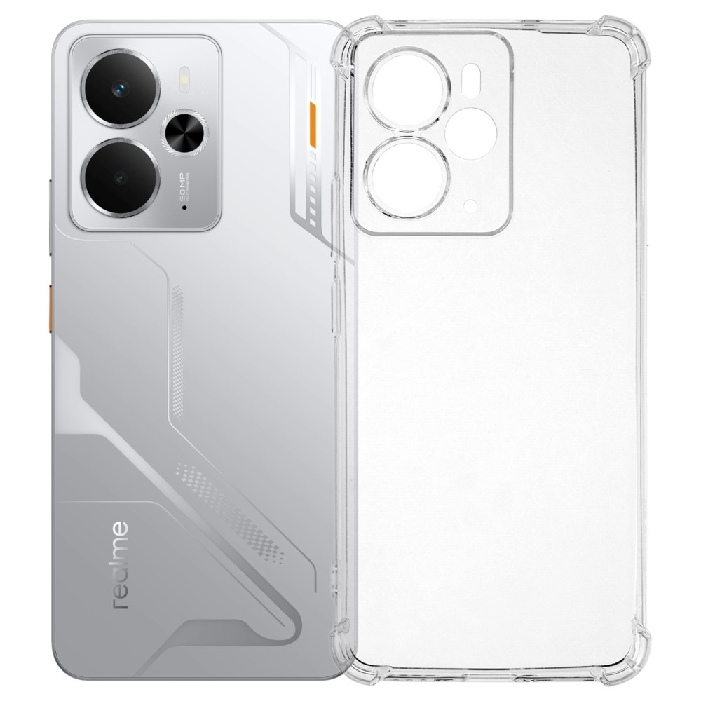 Průhledný gelový obal s vyztuženými rohy na Realme 14 5G