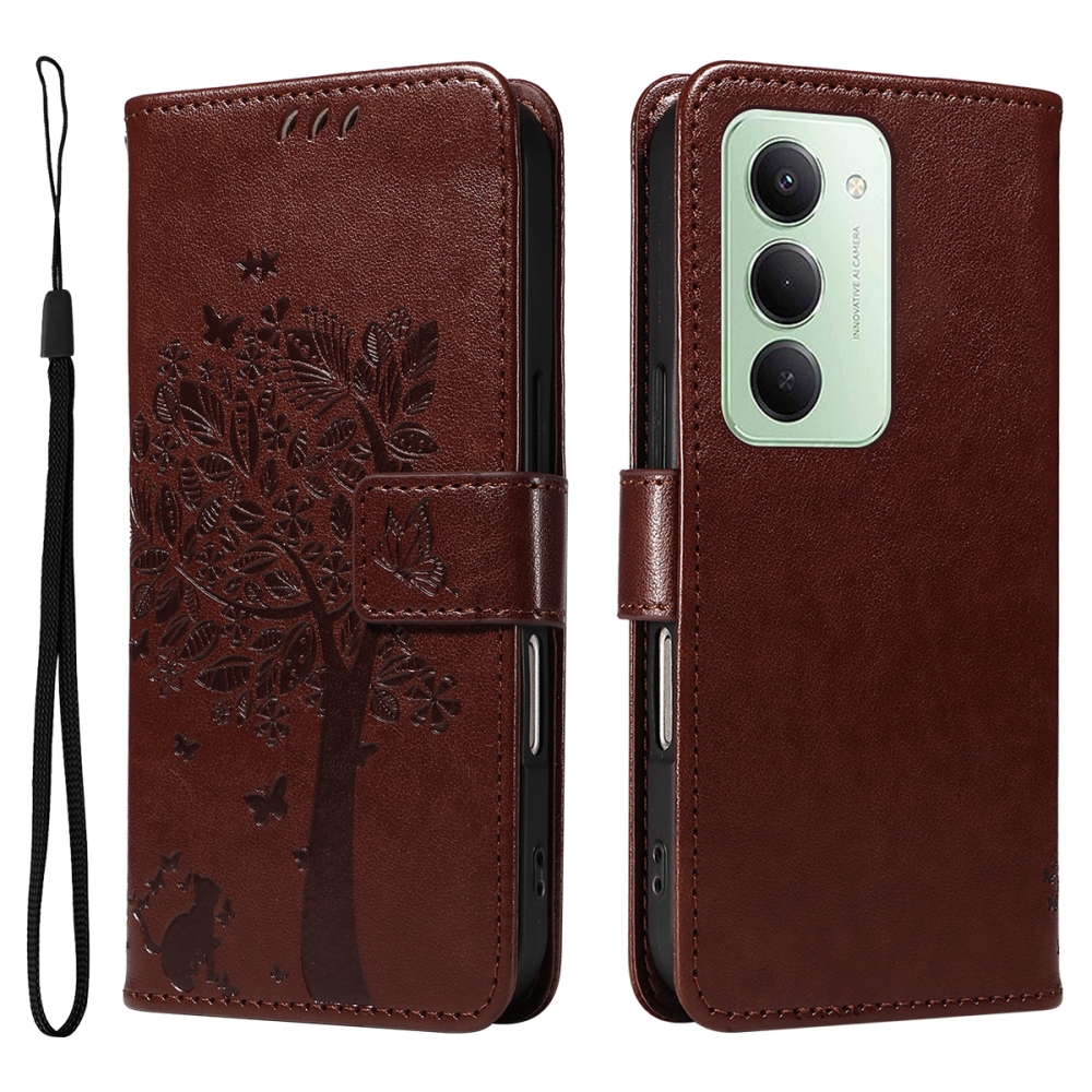 Trees knížkové pouzdro na Xiaomi Redmi 15 4G (171mm) - hnědé