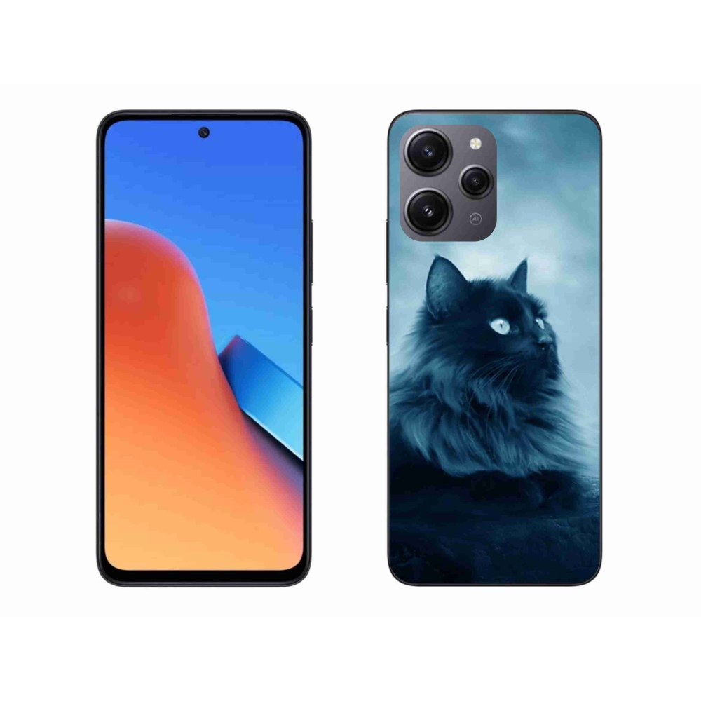 Gelový obal mmCase na Xiaomi Redmi 12 - černá kočka 1