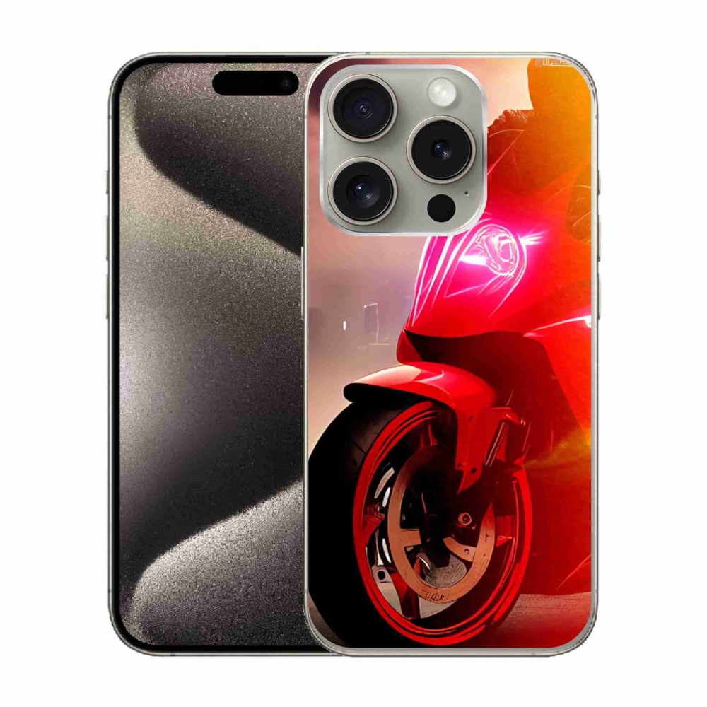 Gelový kryt mmCase na iPhone 15 Pro - motorka