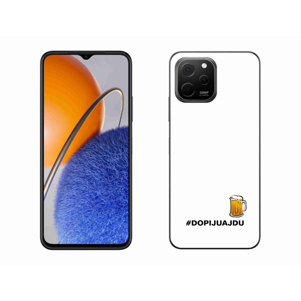 Gelový kryt mmCase na Huawei Nova Y61 - pivní motiv 1 bílé pozadí