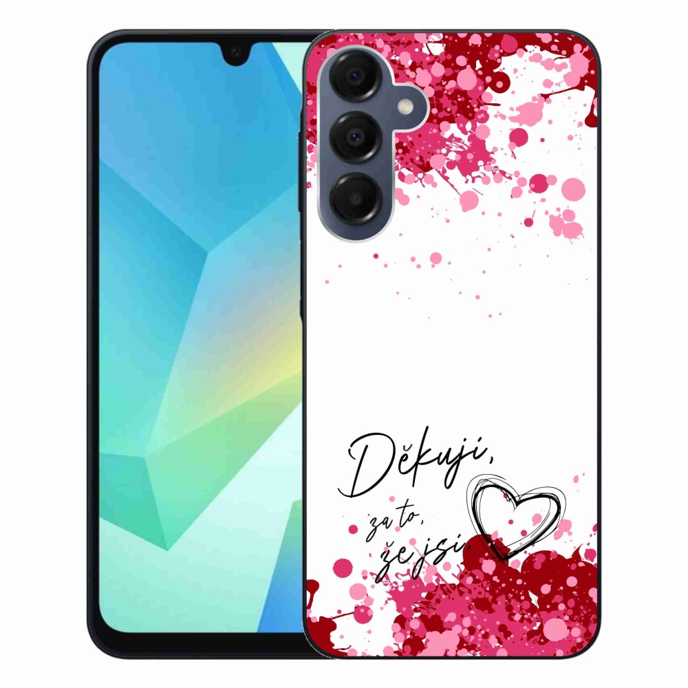 Gelový kryt mmCase na Samsung Galaxy A16 4G/5G - zamilovaný text 2 bílé pozadí