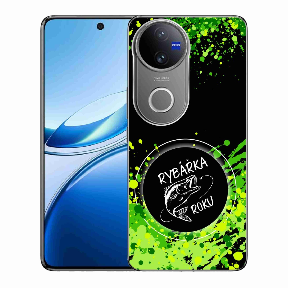 Gelový kryt mmCase na Vivo V50 5G - rybářka roku černé pozadí