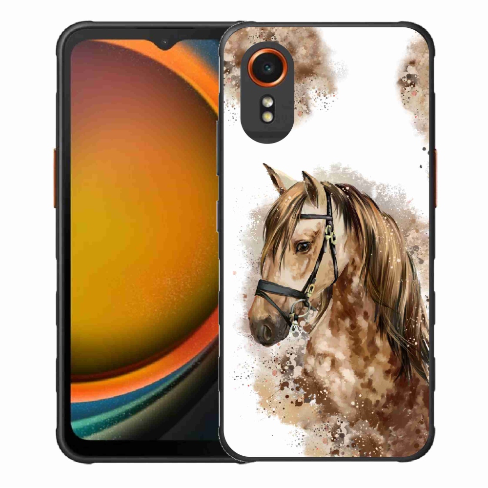 Gelový kryt mmCase na Samsung Galaxy Xcover 7 - hnědý kreslený kůň