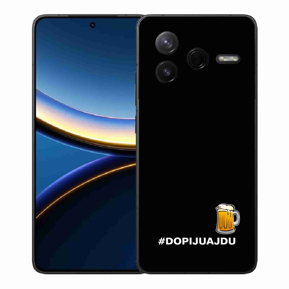Gelový kryt mmCase na Xiaomi Poco F7 Pro - pivní motiv 1 černé pozadí