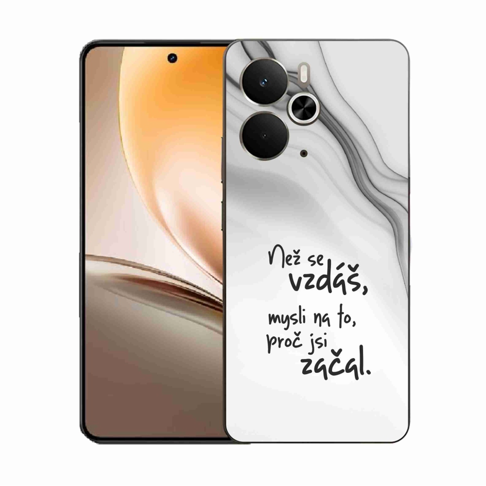 Gelový kryt mmCase na Realme 14 5G - citát 2 bílé pozadí