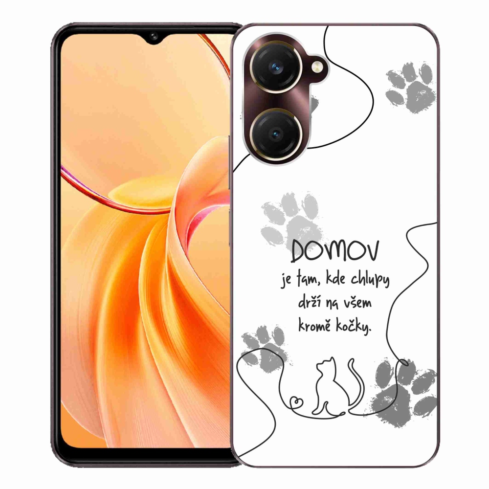 Gelový kryt mmCase na Vivo Y28s 5G - kočičí motiv bílé pozadí