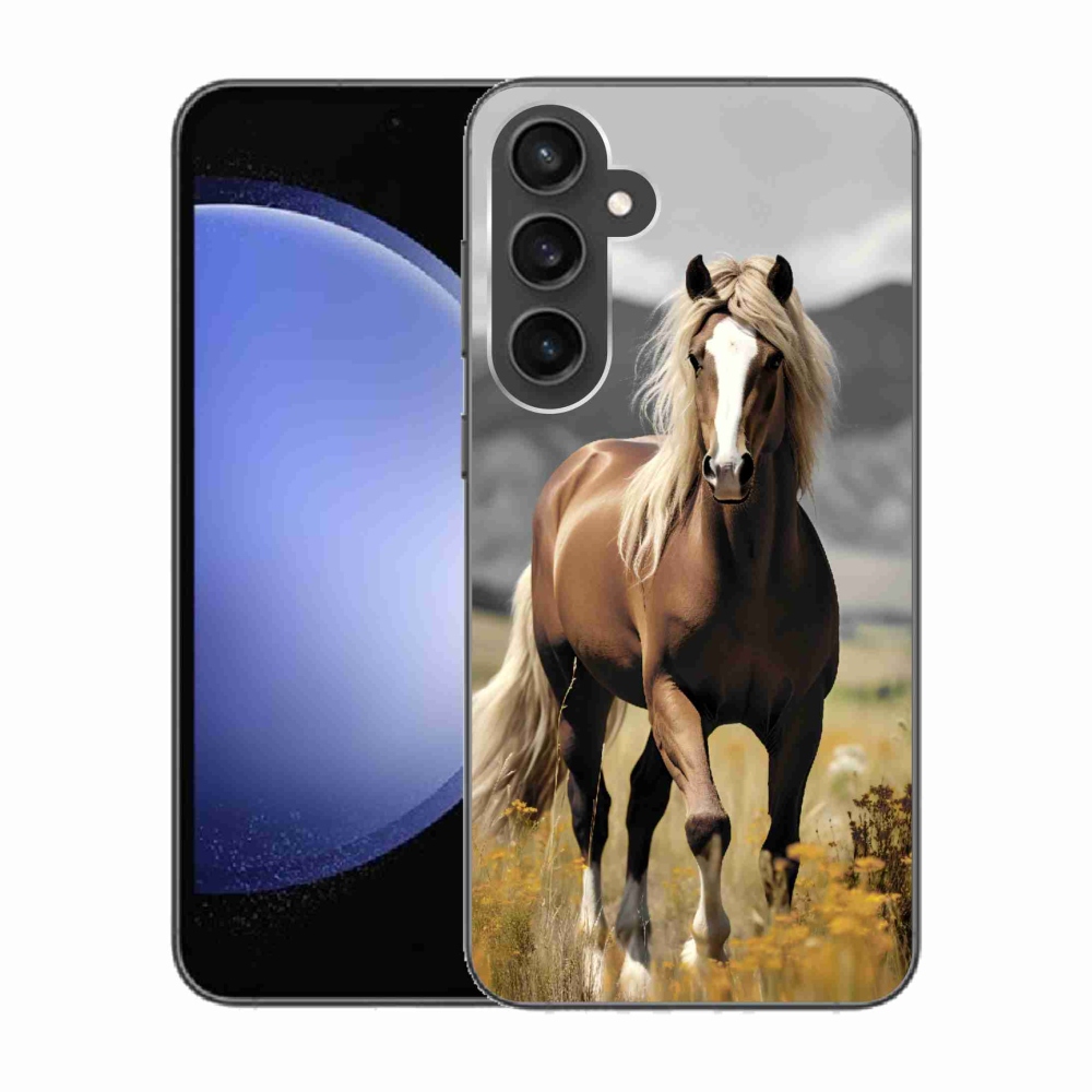 Gelový kryt mmCase na Samsung Galaxy S23 FE - hnědý kůň 1