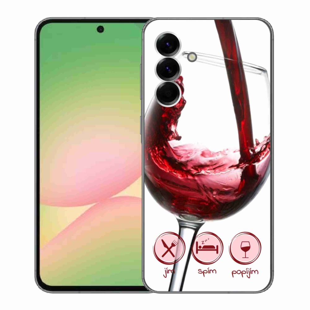 Gelový kryt mmCase na Samsung Galaxy A56 5G - sklenička vína červené