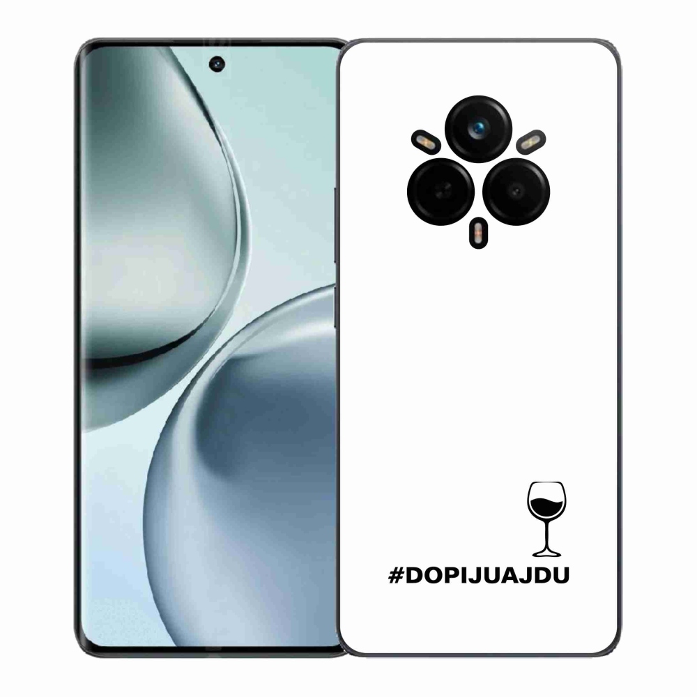 Gelový kryt mmCase na Realme 14 Pro+ 5G - vinný motiv bílé pozadí