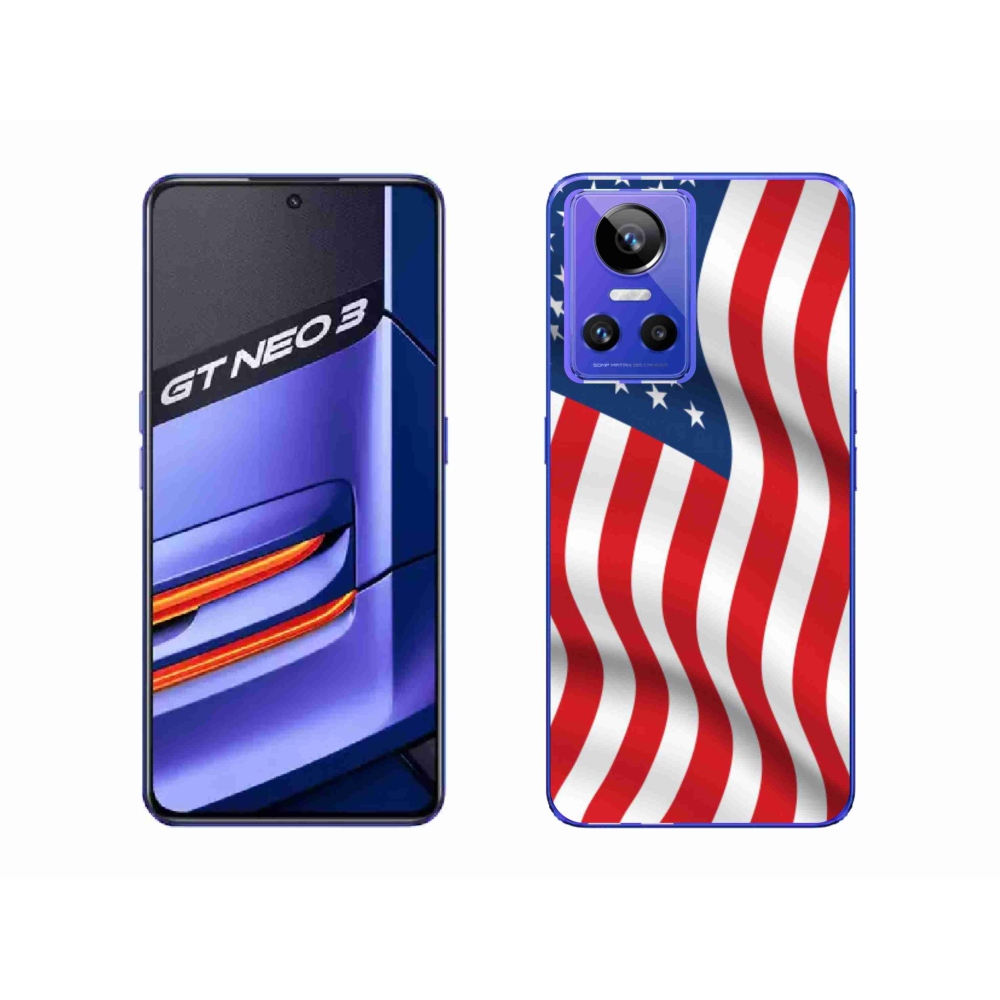 Gelový kryt mmCase na mobil Realme GT Neo 3 - USA vlajka