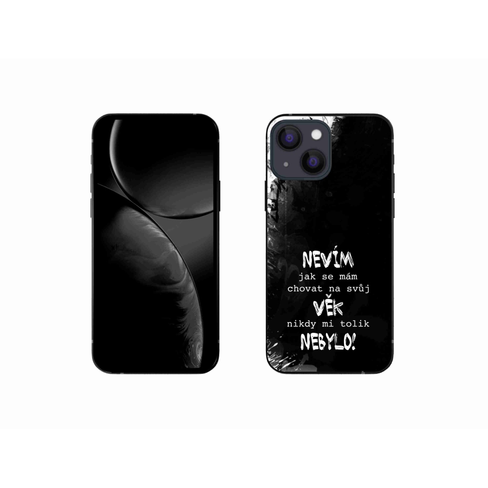 Gelový kryt mmCase na iPhone 13 mini 5.4 - vtipný text 14 černé pozadí