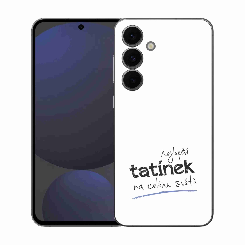 Gelový kryt mmCase na Samsung Galaxy S25 FE - nejlepší tatínek 4 bílé pozadí