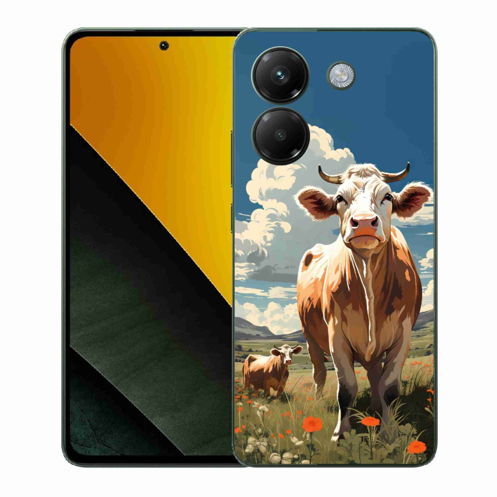 Gelový kryt mmCase na Xiaomi Poco M7 Pro 5G - krávy na louce