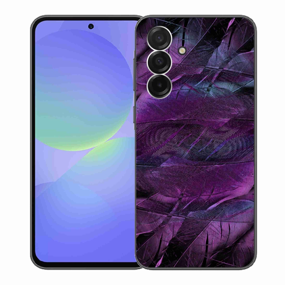 Gelový kryt mmCase na Samsung Galaxy A36 5G - fialová pírka