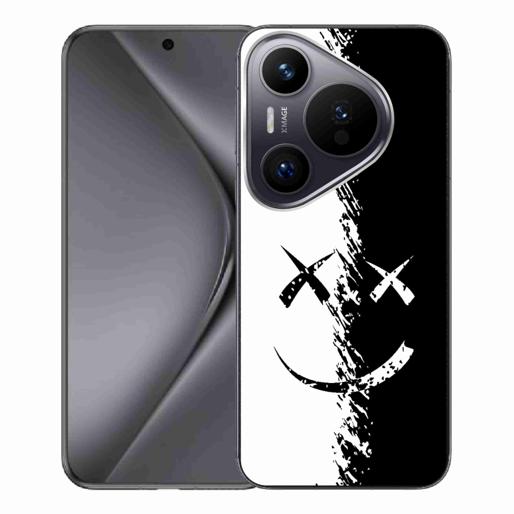 Gelový kryt mmCase na Huawei Pura 70 Pro - černobílý smajlík