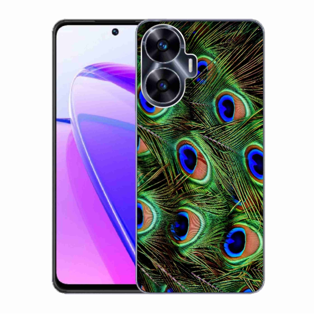 Gelový kryt mmCase na Realme C55 - paví peří
