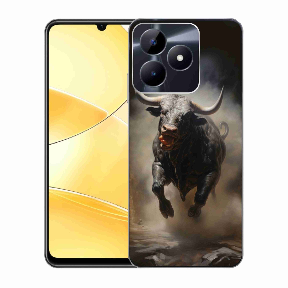 Gelový kryt mmCase na Realme C51/C53 - rozzuřený býk