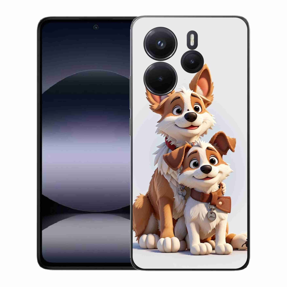 Gelový kryt mmCase na Xiaomi Redmi Note 14 - kreslení psi