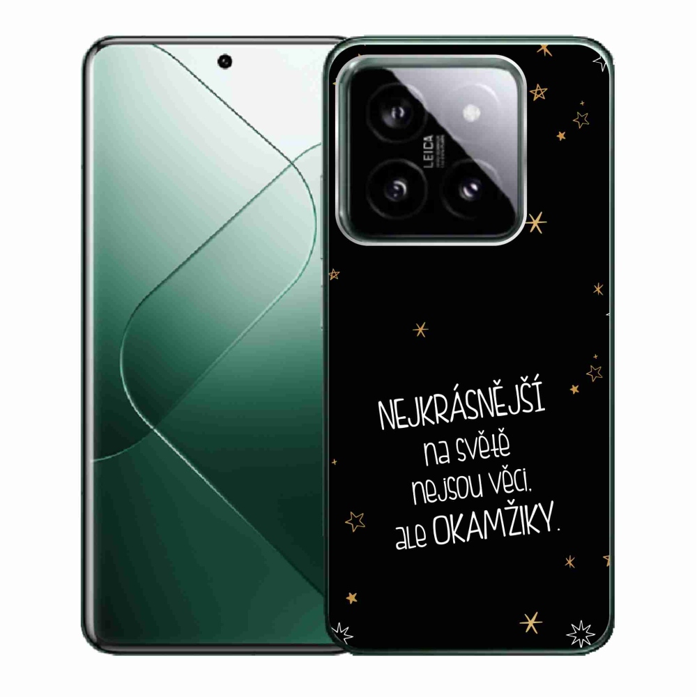 Gelový kryt mmCase na Xiaomi 14 - citát 4 černé pozadí