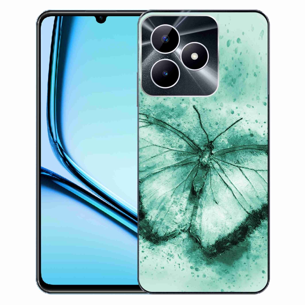Gelový obal mmCase na Realme Note 50 - zelený motýl