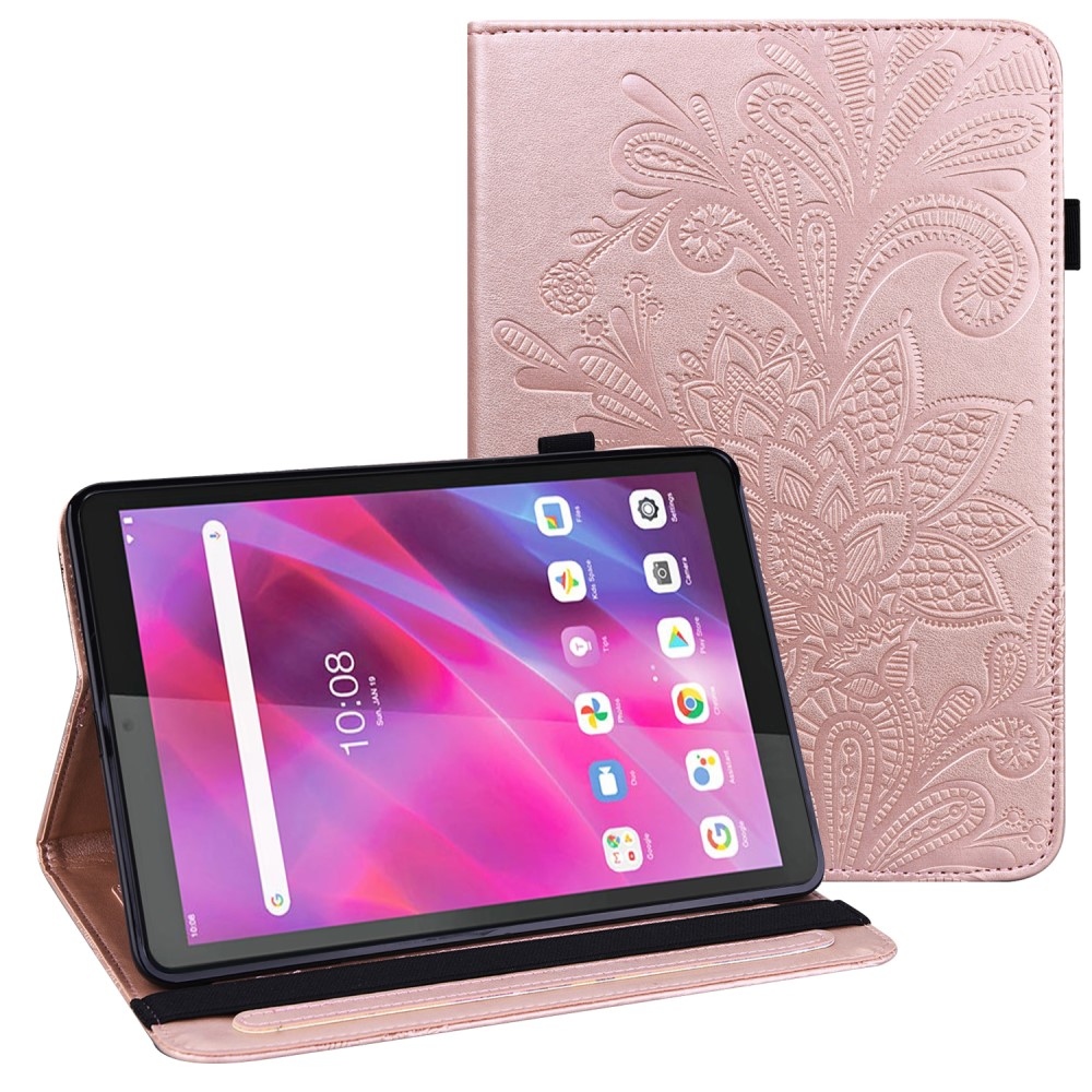 Flower zavírací pouzdro na Lenovo Tab M8 4. Gen (2024) - růžovozlaté