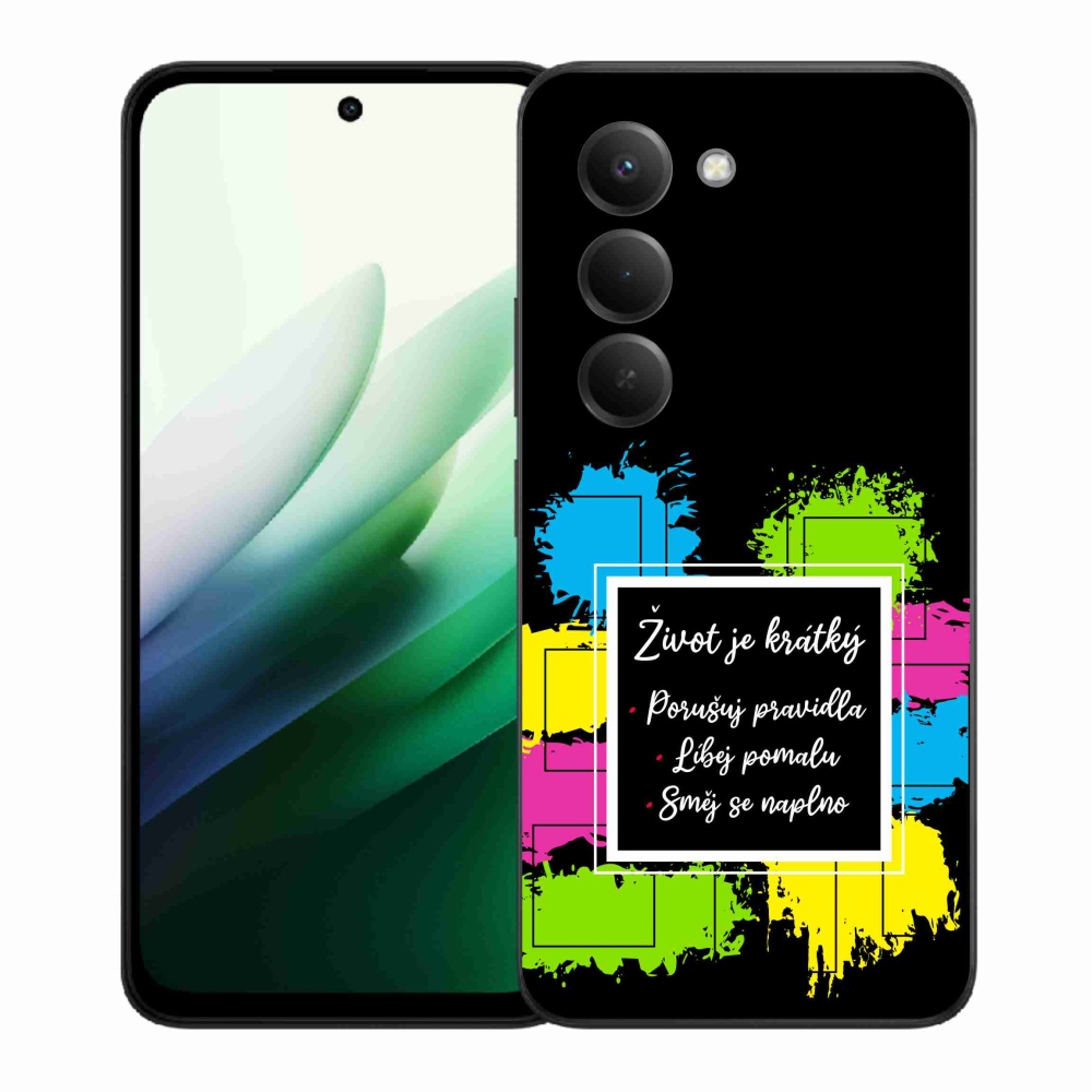 Gelový kryt mmCase na Xiaomi Redmi 15 5G (169mm) - citát 5 černé pozadí
